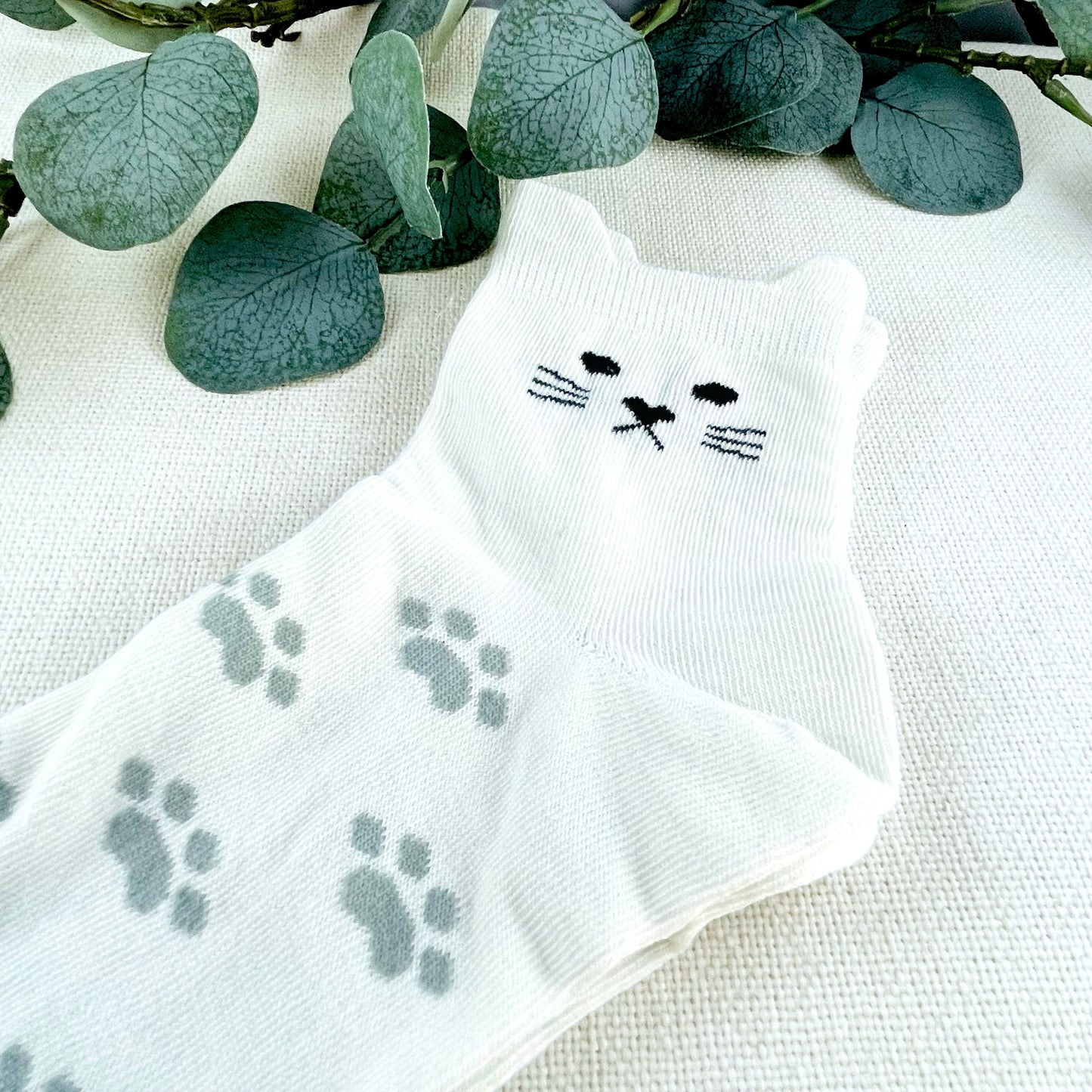 Cute Cat Ear Ankle Socks - White