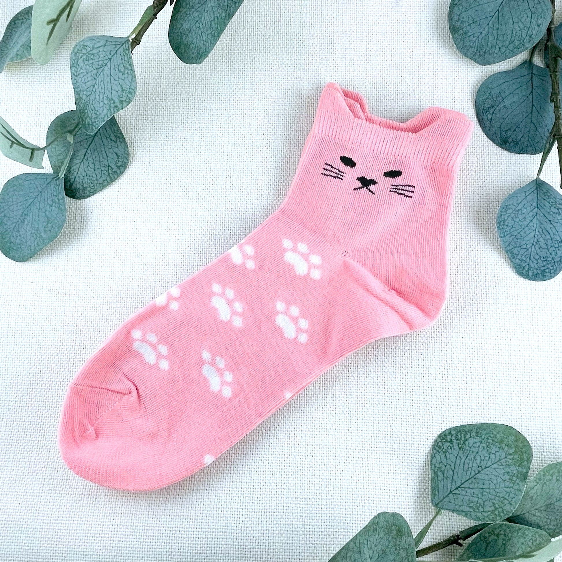 Cute Cat Ear Ankle Socks - Pink