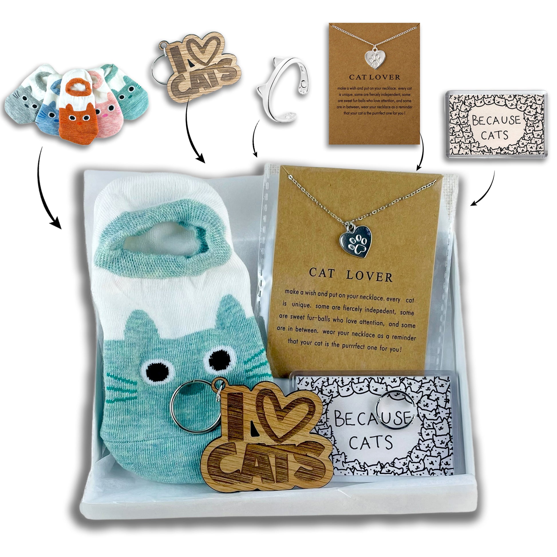 Cat Lover Hamper Box - I Love Cats - Letterbox Gift 