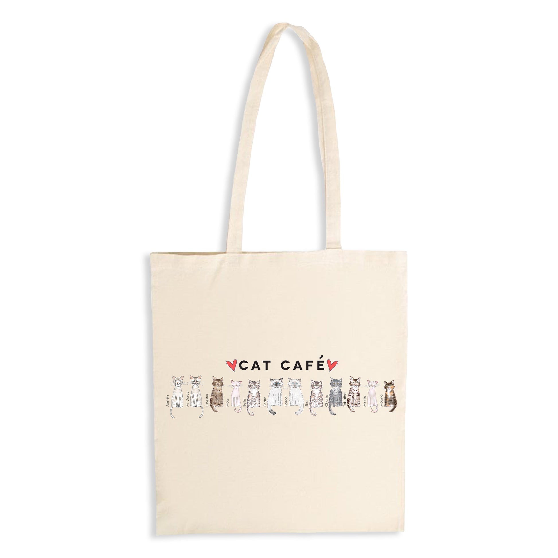 Cat Cafe Liverpool Family Doodle Natural Tote Bag