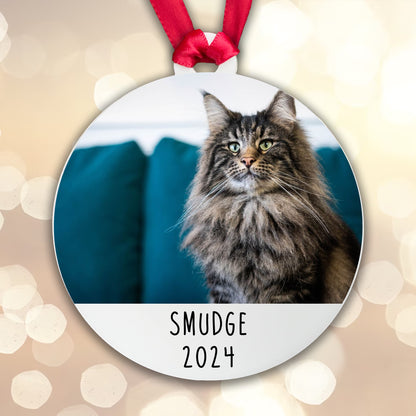 Personalised Cat Photo Bauble Tree Decoration