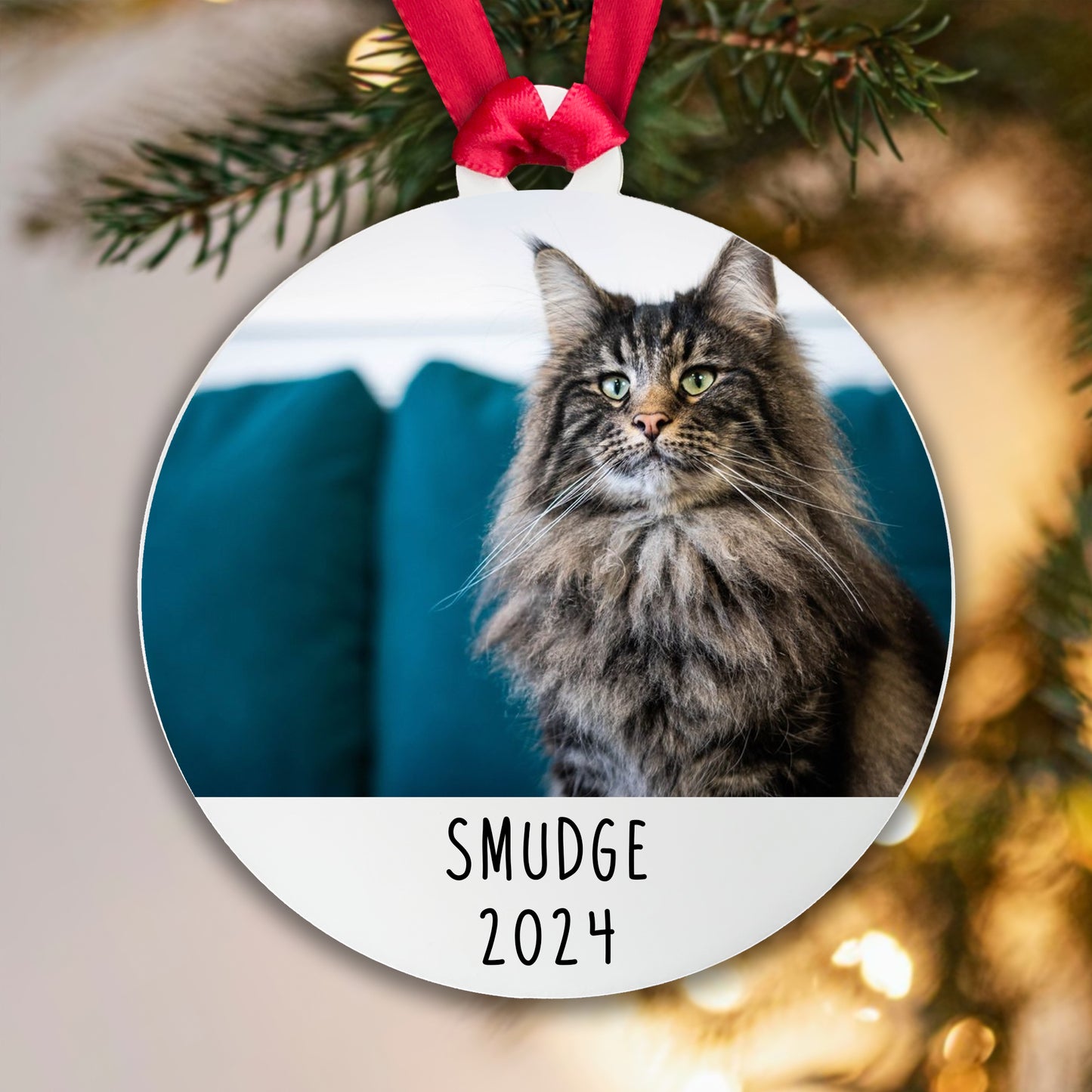 Personalised Cat Photo Bauble Tree Decoration