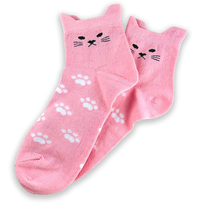 Cute Cat Ear Ankle Socks - Pink